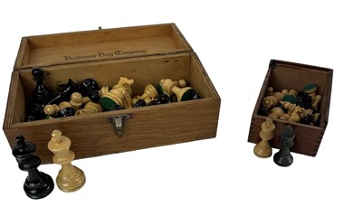 Lot 318 - A cased Staunton style chess set and another...