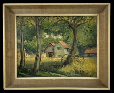 Lot 259 - ELIZABETH HASELWOOD; oil on board, rural scene,...