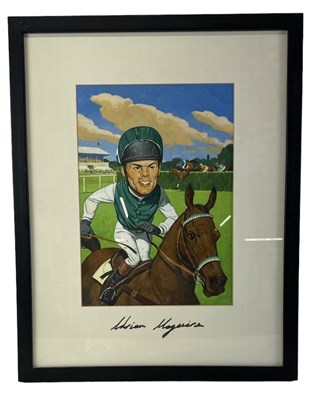 Lot 228 - ADRIAN MAGUIRE; a cartoon print, signed by the...