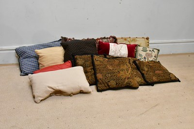 Lot 460 - Thirteen vintage cushions including two...