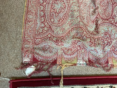 Lot 446 - A large Victorian cotton patchwork quilt, 90 x...