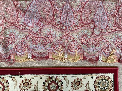 Lot 446 - A large Victorian cotton patchwork quilt, 90 x...