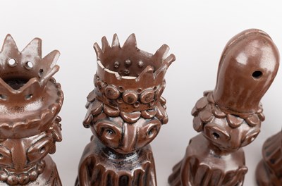 Lot 662 - WENDY NOLAN; a stoneware chess set covered in...