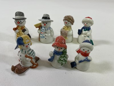 Lot 239 - ROYAL COPENHAGEN; seven Snowmen figures from...