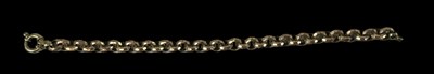 Lot 706 - A 9ct yellow gold belcher link bracelet,...