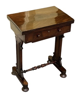 Lot 74 - A small 19th century mahogany fold over table...