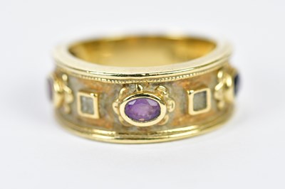 Lot 240 - A 9ct yellow gold Georgian style dress ring,...