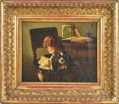 Lot 222 - A late 19th century oil on canvas, interior...