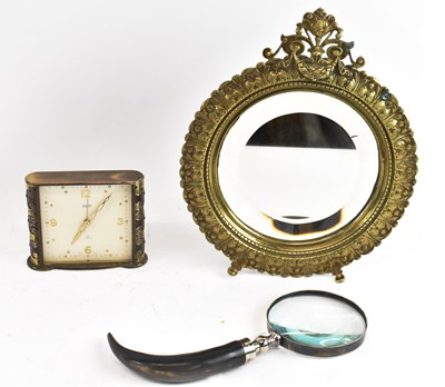 Lot 327 - A 19th century gilt metal framed circular...