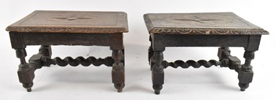 Lot 123 - A pair of early 20th century carved oak...