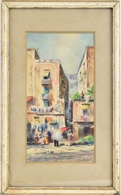 Lot 231 - DE FULVIS; a Continental watercolour, street...