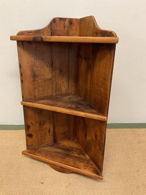 Lot 710 - A set of pine wooden corner shelves, height...