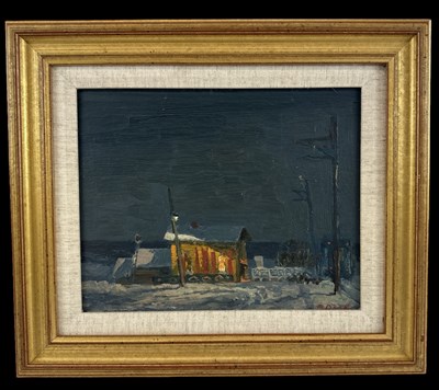 Lot 218 - VIKTOR ORLOV; oil on board, abstract scene...