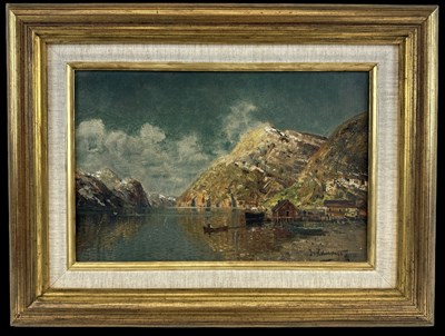 Lot 250 - UNATTRIBUTED; oil on canvas, Continental lake...