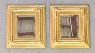 Lot 76 - A pair of small gilt framed wall mirrors, 47 x...