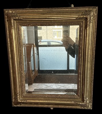 Lot 91 - A gilt framed bevelled glass wall mirror, 71.5...