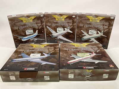 Lot 284 - CORGI AVIATION; three classic Propliners and...