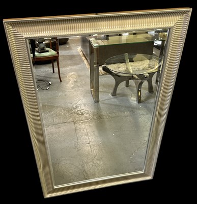 Lot 82 - A modern wall mirror with silvered frame, 129...