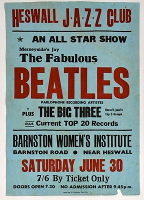 Lot 154 - THE BEATLES; a poster for 'Heswall Jazz Club,...