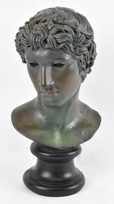 Lot 566 - A modern resin bust of a classical figure,...