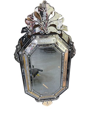 Lot 21 - A modern Venetian style wall mirror, height...