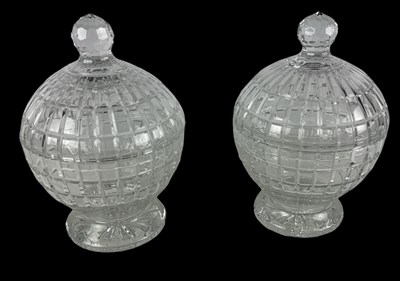 Lot 543 - WILLIAM YEOWARD; a pair of circular crystal...