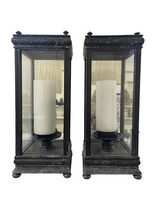 Lot 168 - A pair of modern metal framed four glass...