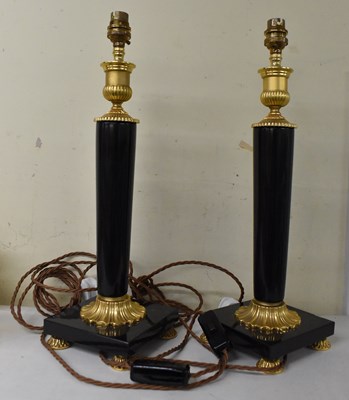 Lot 176 - A pair of contemporary classical style black...