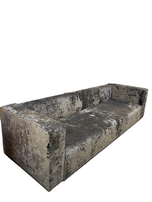 Lot 54 - BEN WHISTLER; a modern grey upholstered sofa,...