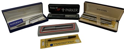 Lot 336 - WATERMAN; a cased stainless steel ballpoint...