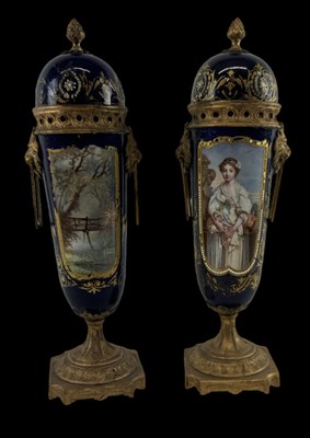 Lot 507 - A pair of 19th century hand painted porcelain...