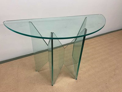 Lot 651 - A good quality contemporary glass demi-lune...