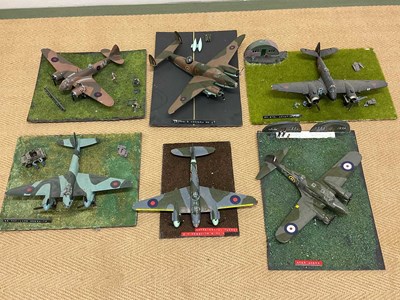 Lot 115 - Six dioramas of WWII British aircraft 1:48 scale.