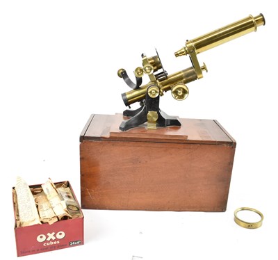 Lot 301 - A 19th century cased microscope, together with...