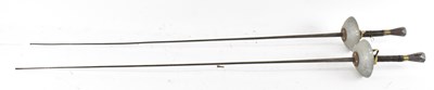 Lot 375 - PRIEUR PARIS; a pair of French fencing epees,...