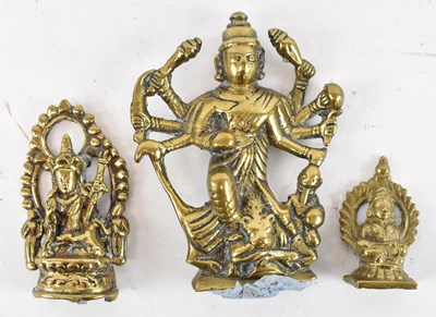 Lot 570 - A small Indian gilt bronze figure of Shiva,...