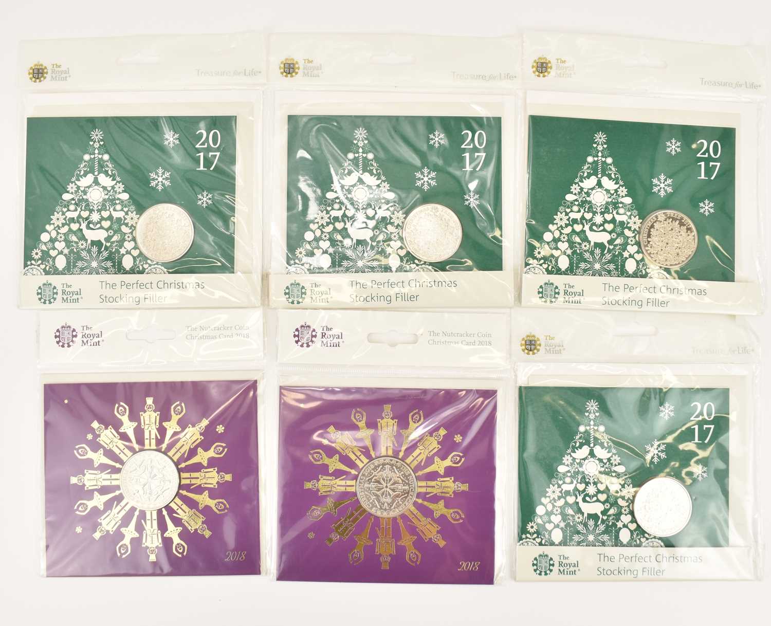 Lot 644 - THE ROYAL MINT; seven Christmas Card five...