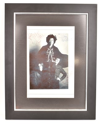 Lot 134 - JIMI HENDRIX; a reproduced black and white...