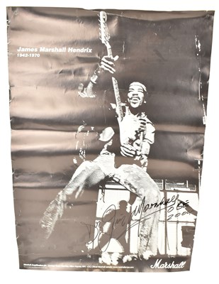 Lot 136 - A modern black and white Jimi Hendrix poster,...