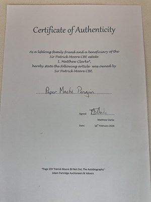 Lot 66 - SIR PATRICK MOORE CBE HON FRS FRAS (1923-2012);...