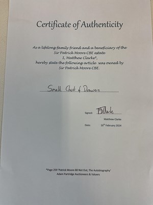 Lot 65 - SIR PATRICK MOORE CBE HON FRS FRAS (1923-2012);...