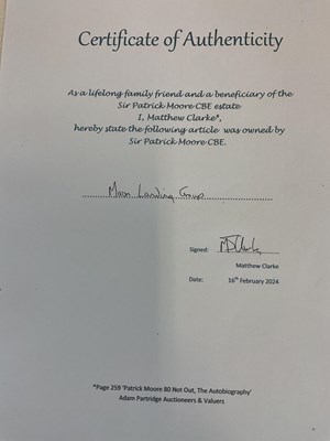 Lot 70 - SIR PATRICK MOORE CBE HON FRS FRAS (1923-2012);...