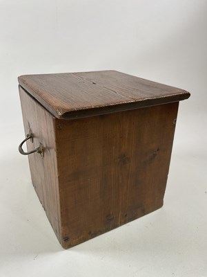 Lot 153 - A simple rustic pine box, height 29cm, width...