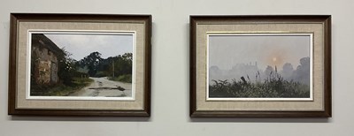 Lot 203 - PAMELA DERRY; pair of oils on board, 'The Sun...