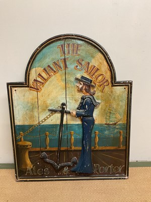 Lot 154 - A vintage painted wooden pub sign 'The Valiant...