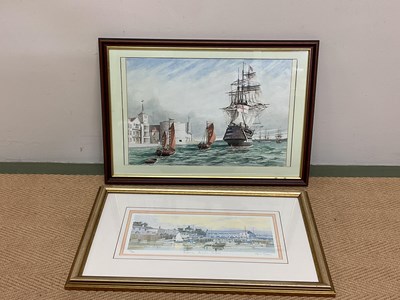 Lot 242 - REX HUNTER; watercolour, masted vessel...