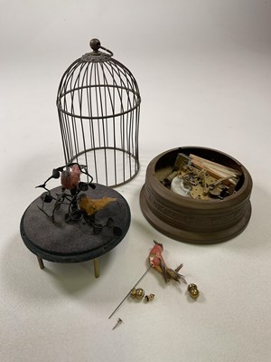 Lot 43 - An automaton singing musical birdcage for...