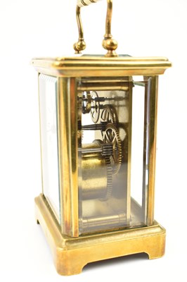 Lot 80 - A 20th century French brass carriage clock...