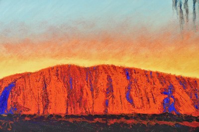 Lot 1589 - ROLF HARRIS 1930-2023); print on canvas 'ULURU...