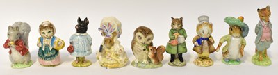 Lot 359 - BESWICK; nine Beatrix Potter figures...